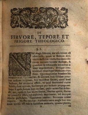 De fervore, tepore et frigore theologico, ex Apoc. III., 15. 16.