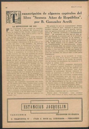 Transcripción de algunos capítulos del libro "Sesenta Años de República"