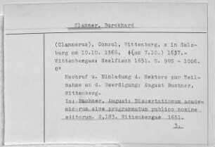 Clanner, Burchard - Clodius, Christian August