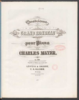 Quatrième Grand Rondeau pour Piano : Op. 339