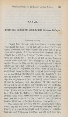 541-553 Briefe eines katholischen Schulmannes an einen Collegen : dritter Brief