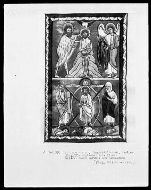 Psalterium mit Kalendarium — Bildseite mit zwei Miniaturen, Folio 24recto