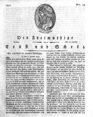 Nro. 18, Freitag, den 25. Januar 1805