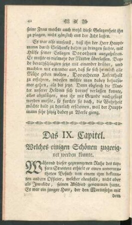 Das IX. Capitel. Welches einigen Schönen zugeeignet werden könnte.