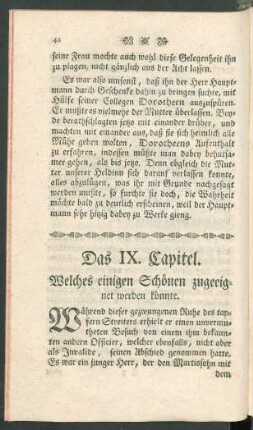 Das IX. Capitel. Welches einigen Schönen zugeeignet werden könnte.