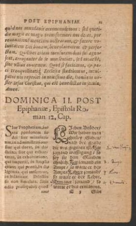 Dominica II. Post Epiphaniae ...