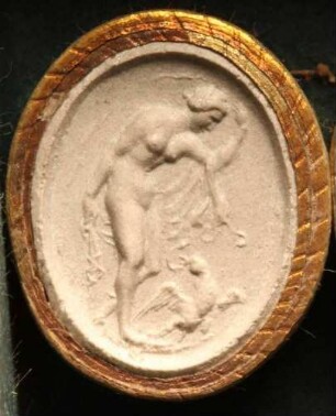 Eine weibliche Figur (Asteria ?) mit einem Adler (Daktyliothek, Supplement)