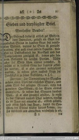 Sieben und dreyßigster Brief