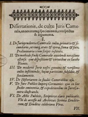 Dissertationis de cultu Iuris Cameralis ...