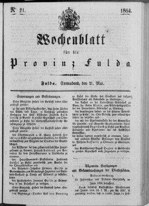 Nr. 21, Ausgabe vom 21. Mai 1864