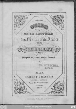 Guide de la lecture des manuscrits arabes
