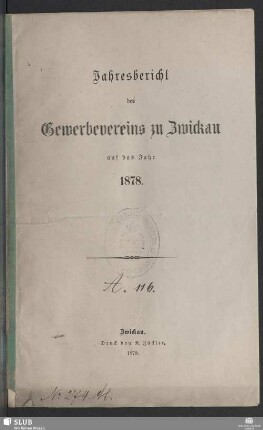 1877/78(1879): Jahresbericht des Gewerbevereins zu Zwickau
