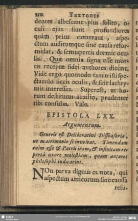 Epistola LXX.