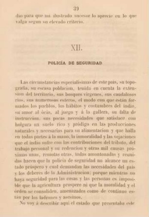 XII. Policía de seguridad