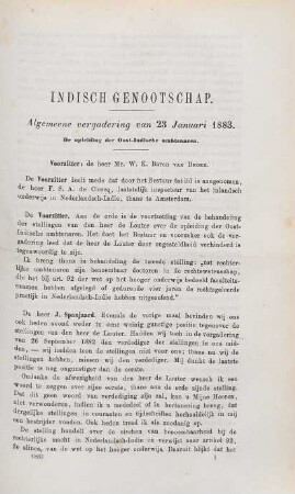 Algemeene vergadering van 23 Januari 1883