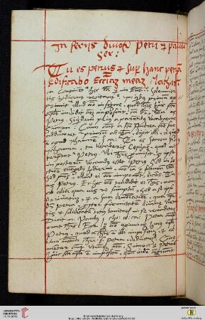 Jn ferĉs diuorum petri et pauli Sermo [Predigttext, Mt 16,18:]