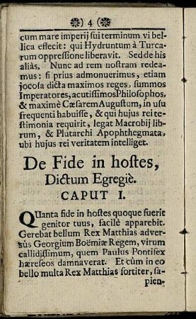 De Fide in hostes, Dictum Egregiè. Caput I. - Dictum Sapienter. Caput X.