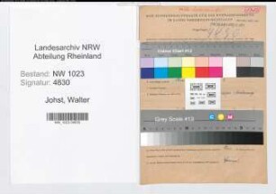 Entnazifizierung Walter Johst , geb. 31.12.1905 (Landwirt)