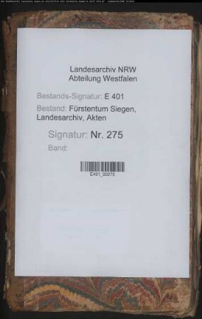 Spezifikation der herrschaftlichen Güter in den Ämtern Hilchenbach, Ferndorf, Krombach und Freudenberg