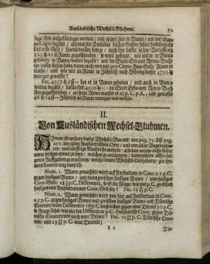 II. Von Ausländischen Wechsel-Bluhmen.