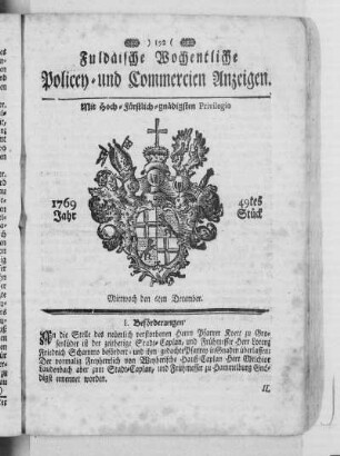 49tes Stück, Ausgabe vom 6. December 1769