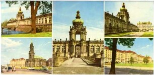 Dresden. Rathaus, Zwinger, Kreuzkirche, Altmarkt