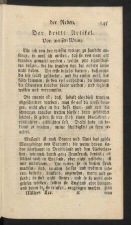 Der dritte Aritkel. Von weissen Weine.