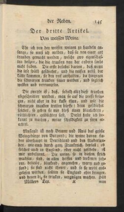 Der dritte Aritkel. Von weissen Weine.