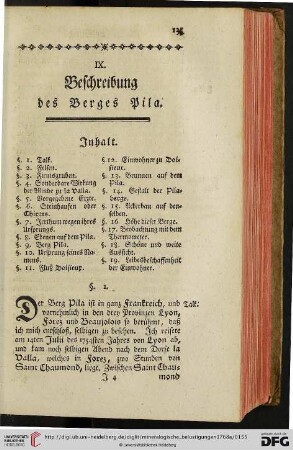 IX. Beschreibung des Berges Pila