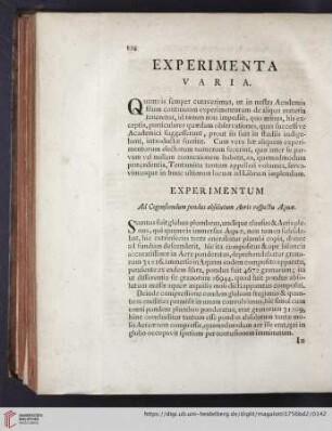 Experimenta varia