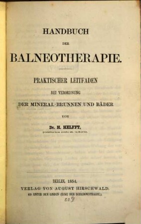 Handbuch der Balneotherapie