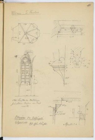 Pauluskirche, Worms: Details (aus: Skizzen- und Fotoalbum 11)