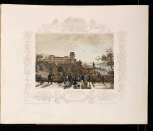 Heidelberg, Schloss, Stadt und Alte Brücke von Osten
