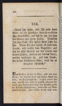 362-374, XXX. Von dem Fasten