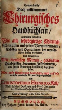 Compendiöses anatomisches Handbüchlein