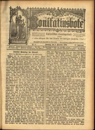 Erste Ausgabe vom Sonntag, den 09. Dezember 1900.