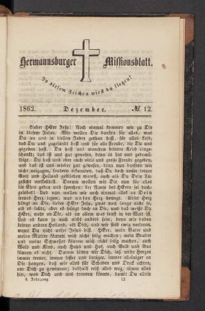 N° 12. Dezember. 1862