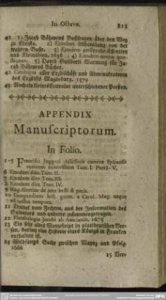 Appendix Manuscriptorum