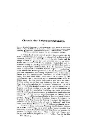 Chronik der Reformbestrebungen : III.