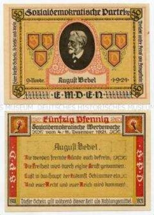 Seriennotgeld, Emden, Sozialdemokratische Werbewoche, 50 Pfennig