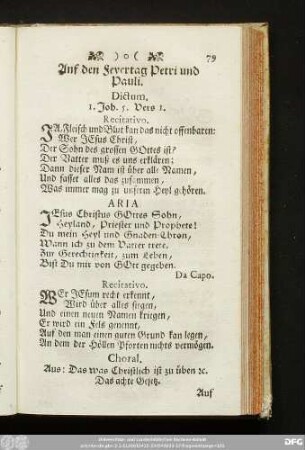 Auf den Feyertag Petri und Pauli. Dictum. 1. Joh. 5. Vers 1.