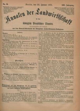 No. 8. Berlin, den 25. Januar 1873. XIII. Jahrgang.