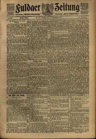 Erste Ausgabe vom Montag, den 12. September 1910.