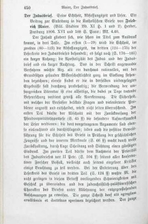 450-452 [Rezension] Maier, Friedrich, Der Judasbrief