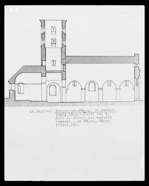 Farges-lès-Mâçon, Saint-Barthélemy: Längsschnitt von Norden