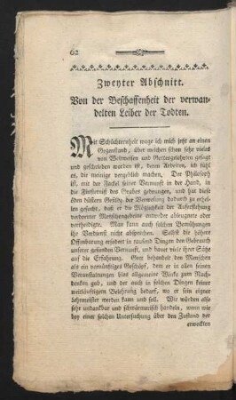 Zweyter Abschnitt. Von der Beschaffenheit der verwandelten Leiber der Todten.