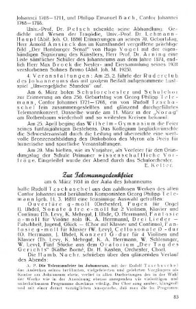 Zur Telemanngedenkfeier