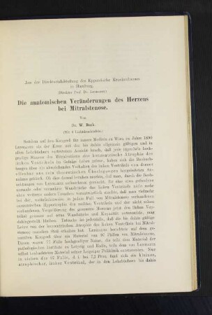 Die anatomischen Veränderungen des Herzens bei Mitralstenose.
