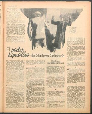 El poder hipnótico de Gustavo Calderón : Cuento por Alfredo Sindale