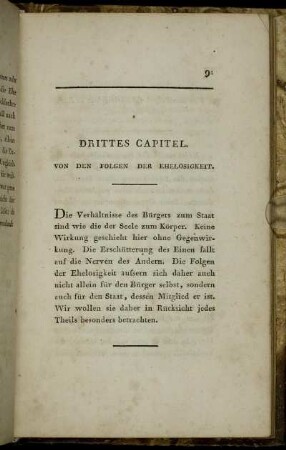 Drittes Capitel. Von Den Folgen Der Ehelosigkeit.